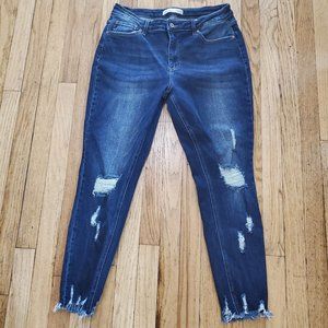 KanCan Hi-Waist Dark Wash Distressed Skinny Jean